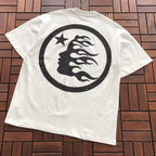 White Circle Flame Graphic Hellstar T-Shirt