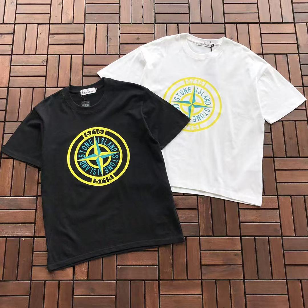 Black White Red Graphic Stone Island T-Shirt