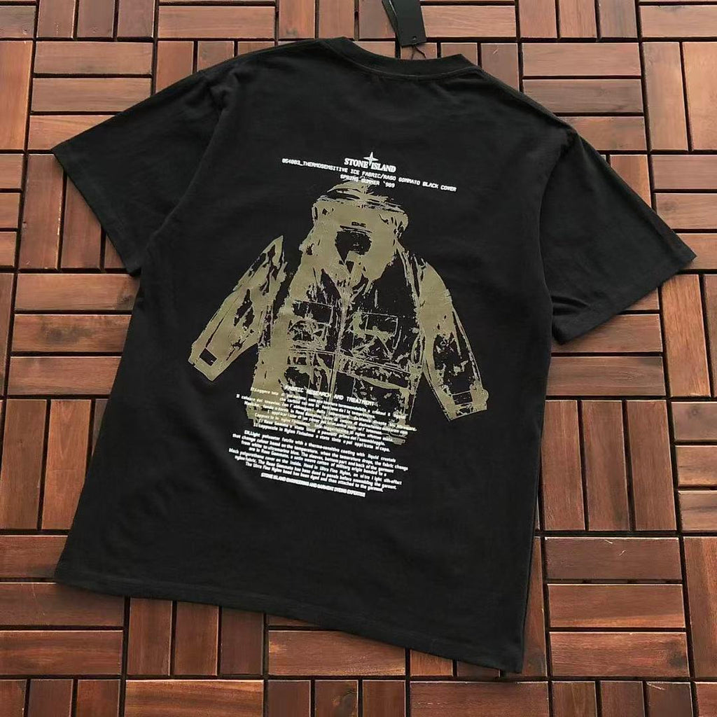 Black Statue Graphic Stone Island T-Shirt