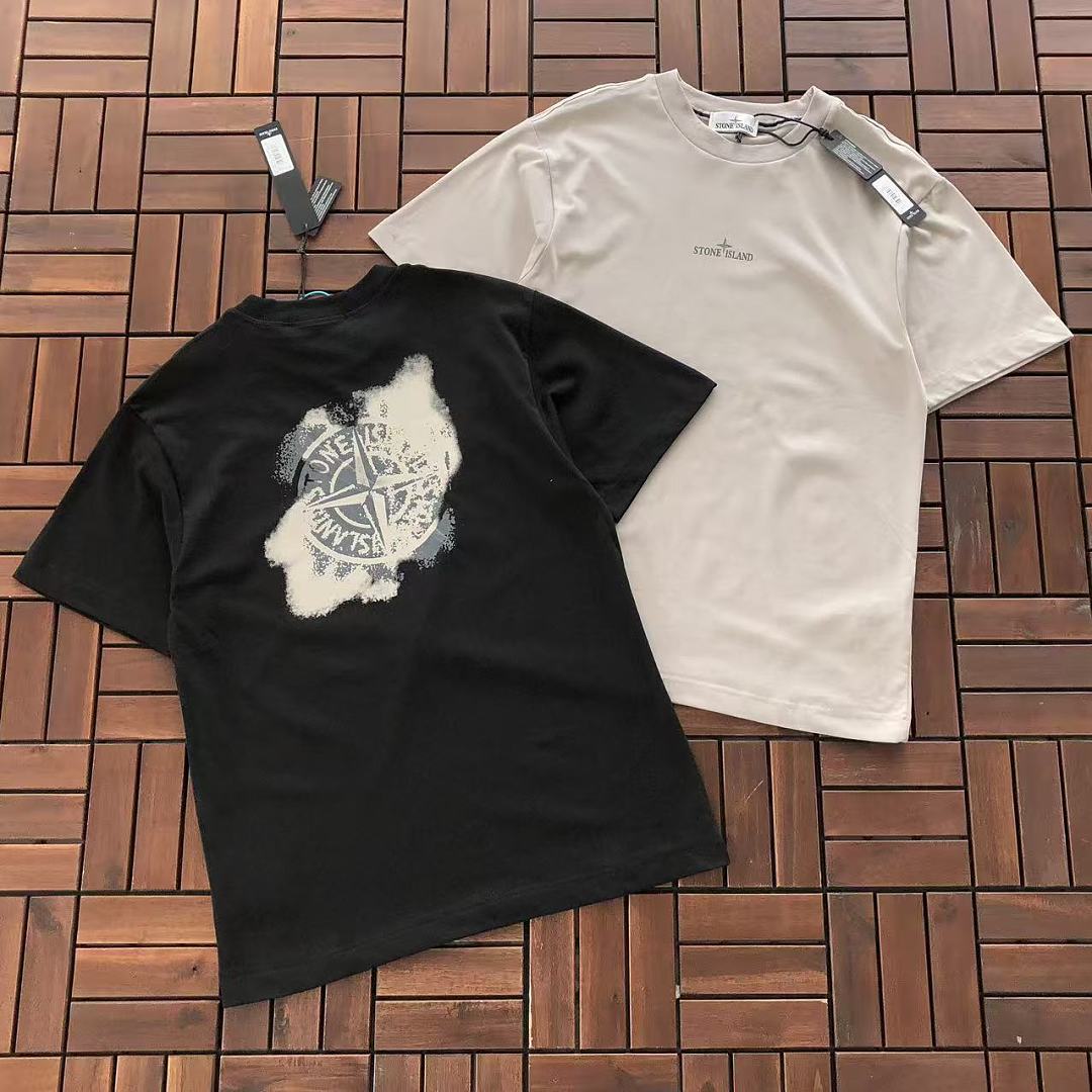 Black White Eagle Graphic Stone Island T-Shirt