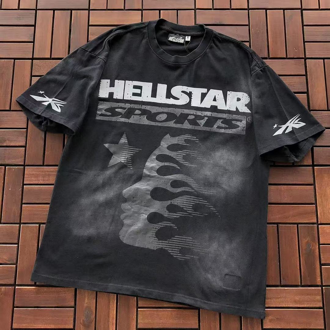 Black Grey Hellstar Graphic T-Shirt