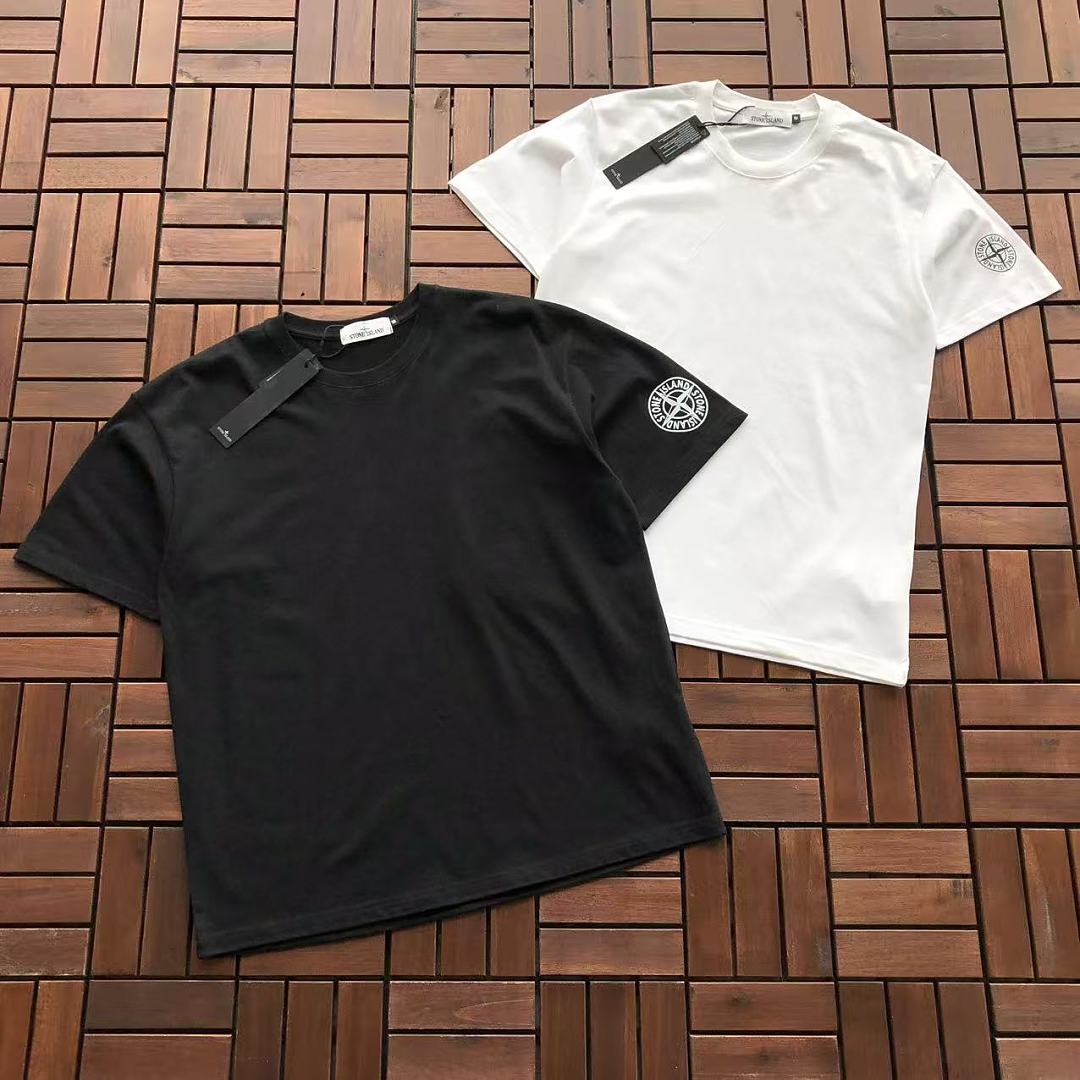 Black White Teal Graphic Stone Island T-Shirt