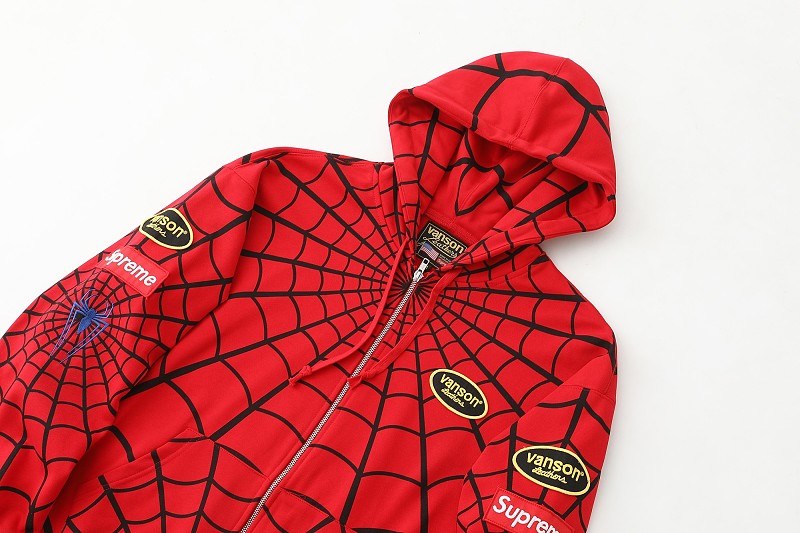 Supreme Vanson Spider Web Zip Hoodie