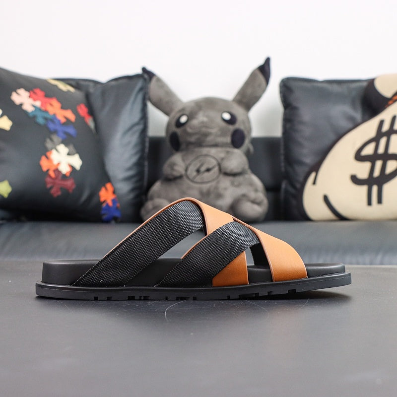 Hermes Izmir Sandal - Orange/Black