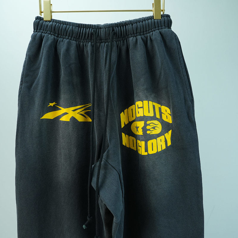 Hellstar No Guts No Glory Flare Bottom Sweatpants Midnight Dye Black