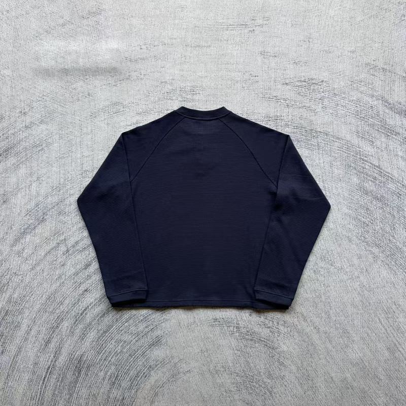 Unknown Brand Waffle-Knit Henley Long-Sleeve Shirt - Off-White/Cream