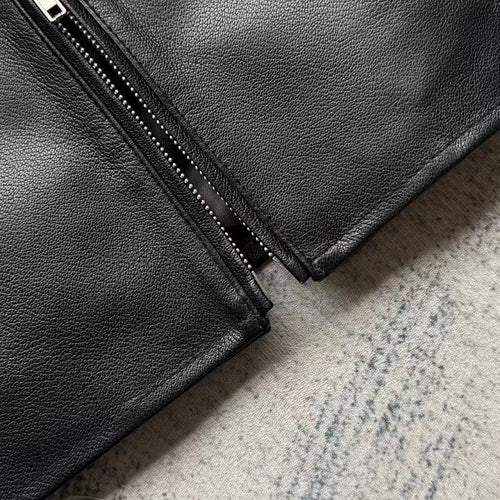 Black Leather/Nylon Hybrid Jacket