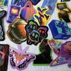 Holographic Vaporwave Aesthetic Sticker Pack Set