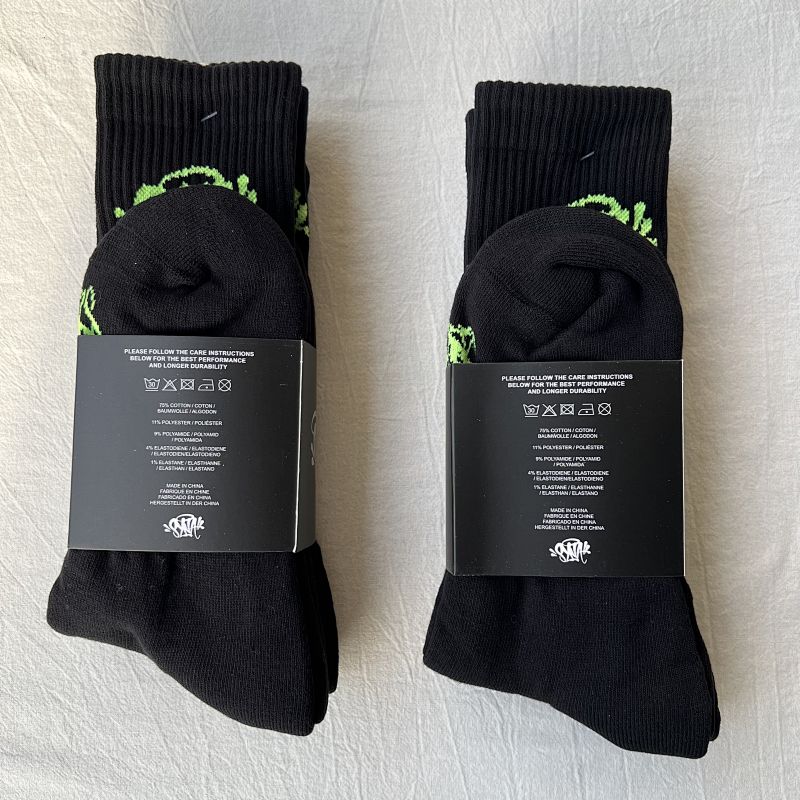 Black Crew Socks with Graffiti Logo Twin Pack