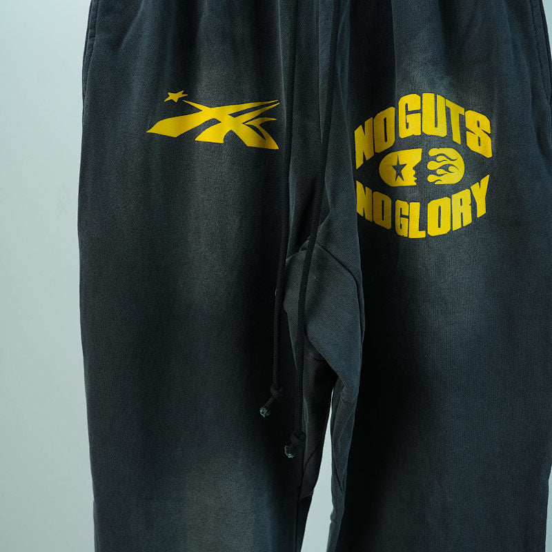 Hellstar No Guts No Glory Flare Bottom Sweatpants Midnight Dye Black