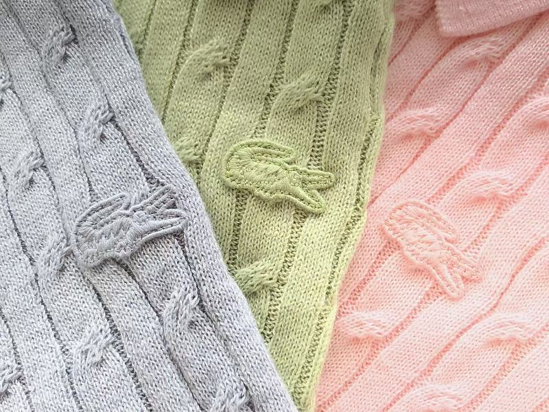 Lacoste Women's Pastel Cable-Knit Button Cardigan