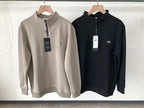 Lacoste Black Cream Quarter-Zip Sweater