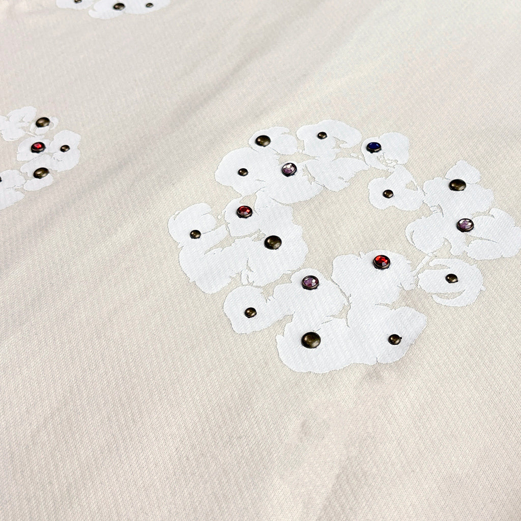 Rhinestone Cotton Wreath Zip Hoodie
