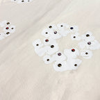 Rhinestone Cotton Wreath Zip Hoodie