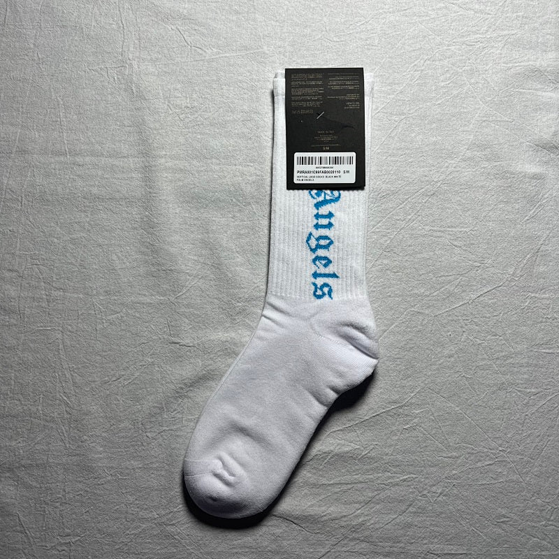 Palm Angels Crew Socks - White/Blue