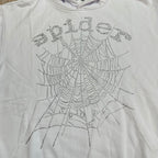 Sp5Der Rhinestone Logo Hoodie White