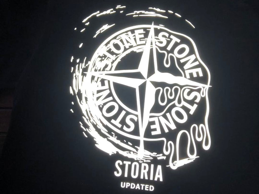 Grey White Compass Graphic Stone Island T-Shirt