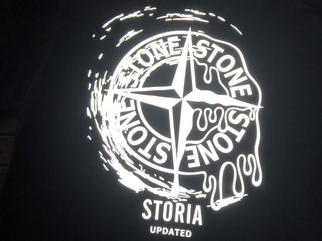 Grey White Compass Graphic Stone Island T-Shirt