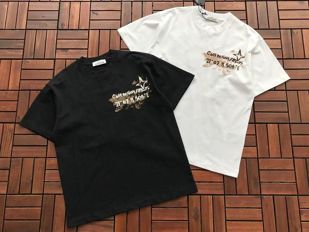Black White Compass Graphic Stone Island T-Shirt