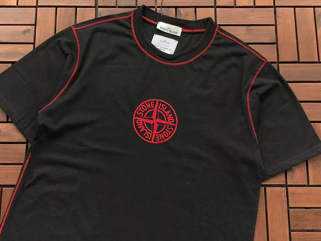 Black Red Compass Graphic Stone Island T-Shirt