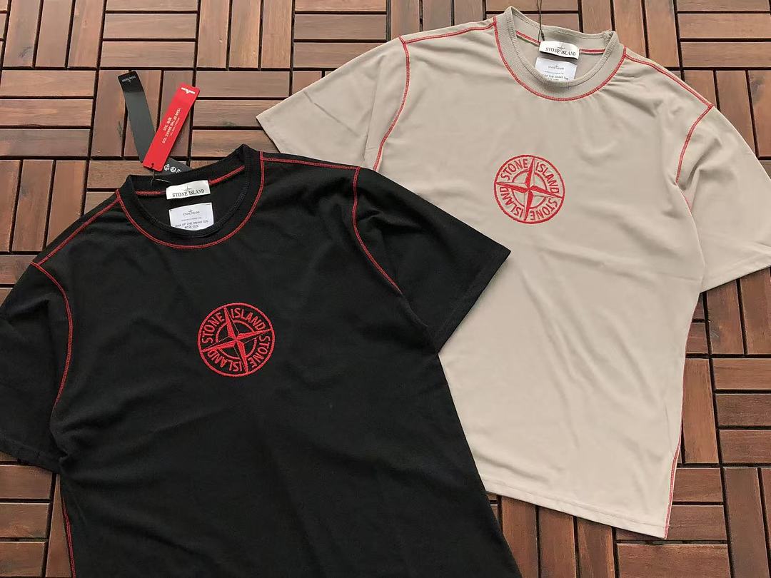 Black Red Compass Graphic Stone Island T-Shirt