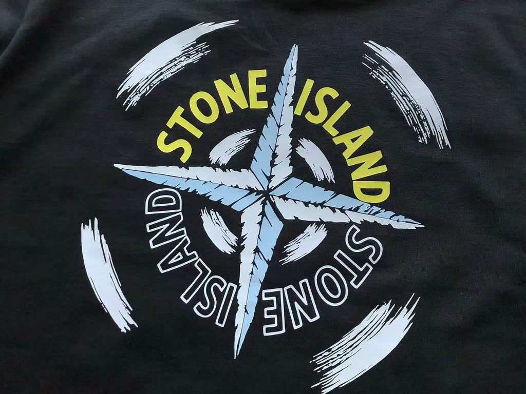 Navy Yellow Compass Graphic Stone Island T-Shirt