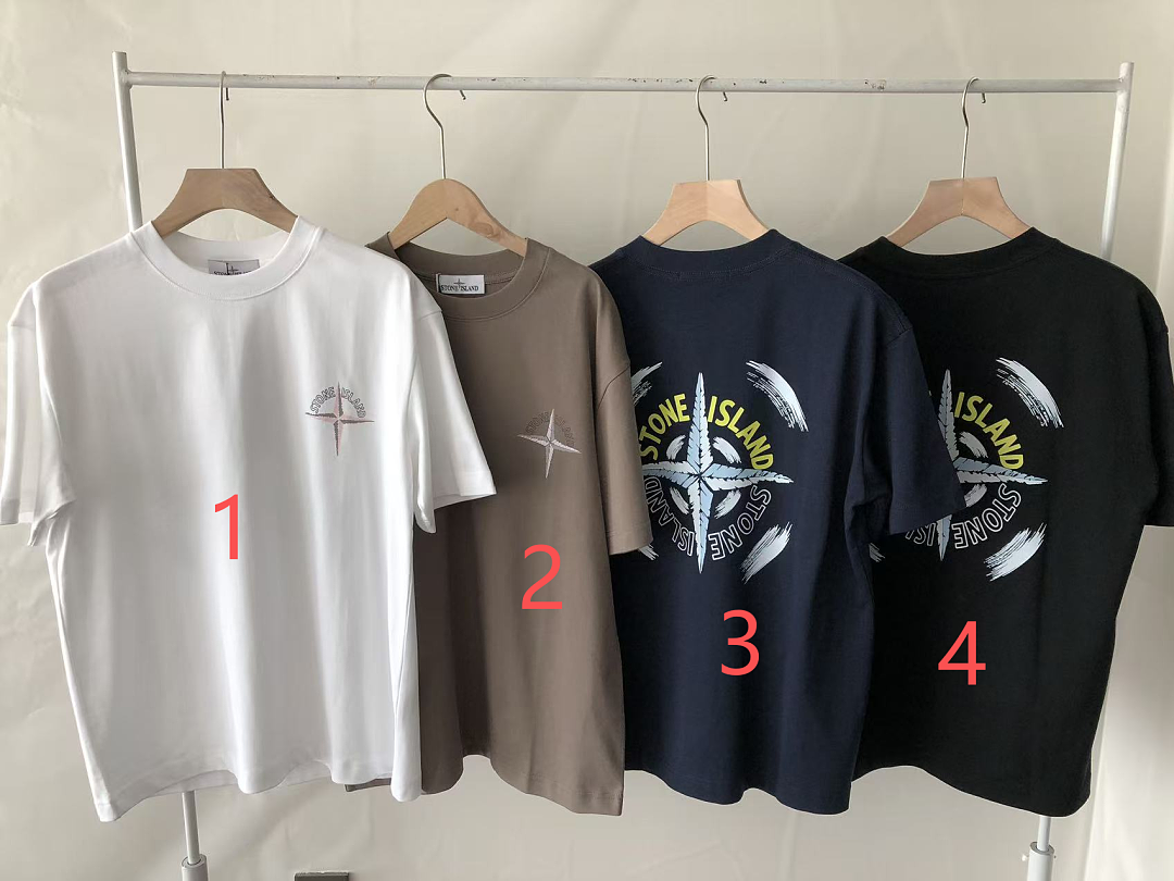 Navy Yellow Compass Graphic Stone Island T-Shirt