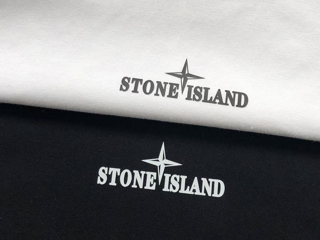 White Pink Circle Logo Stone Island T-Shirt