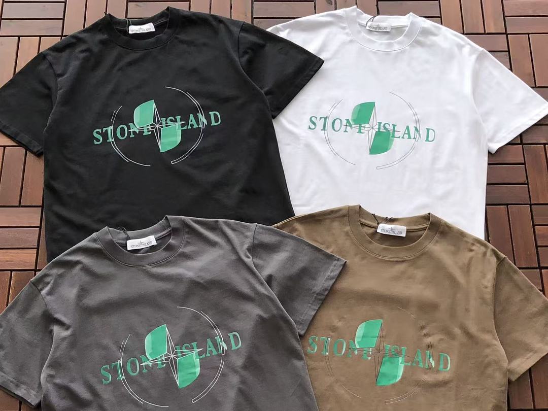 Green Globe Graphic Stone Island T-Shirt