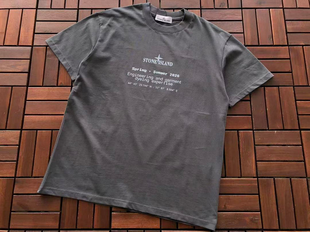 White Grey Back Graphic Stone Island T-Shirt