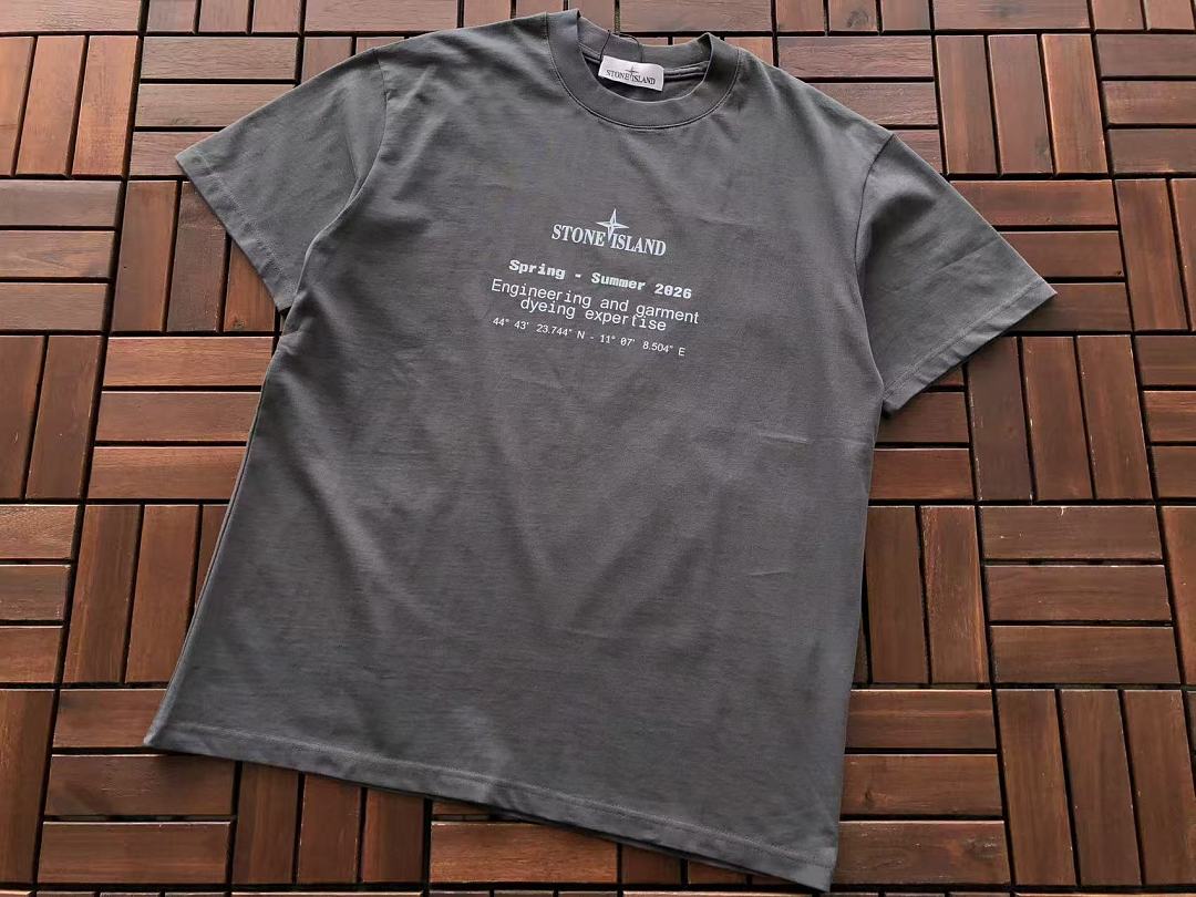 White Grey Back Graphic Stone Island T-Shirt