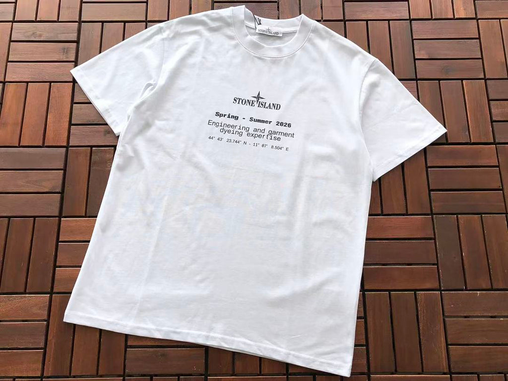 White Grey Back Graphic Stone Island T-Shirt