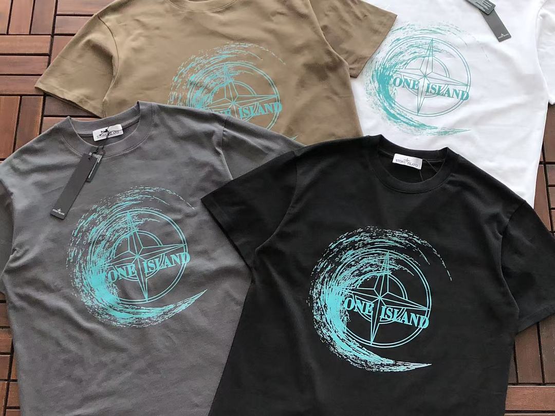 Stone Island Turquoise Graphic T-Shirt