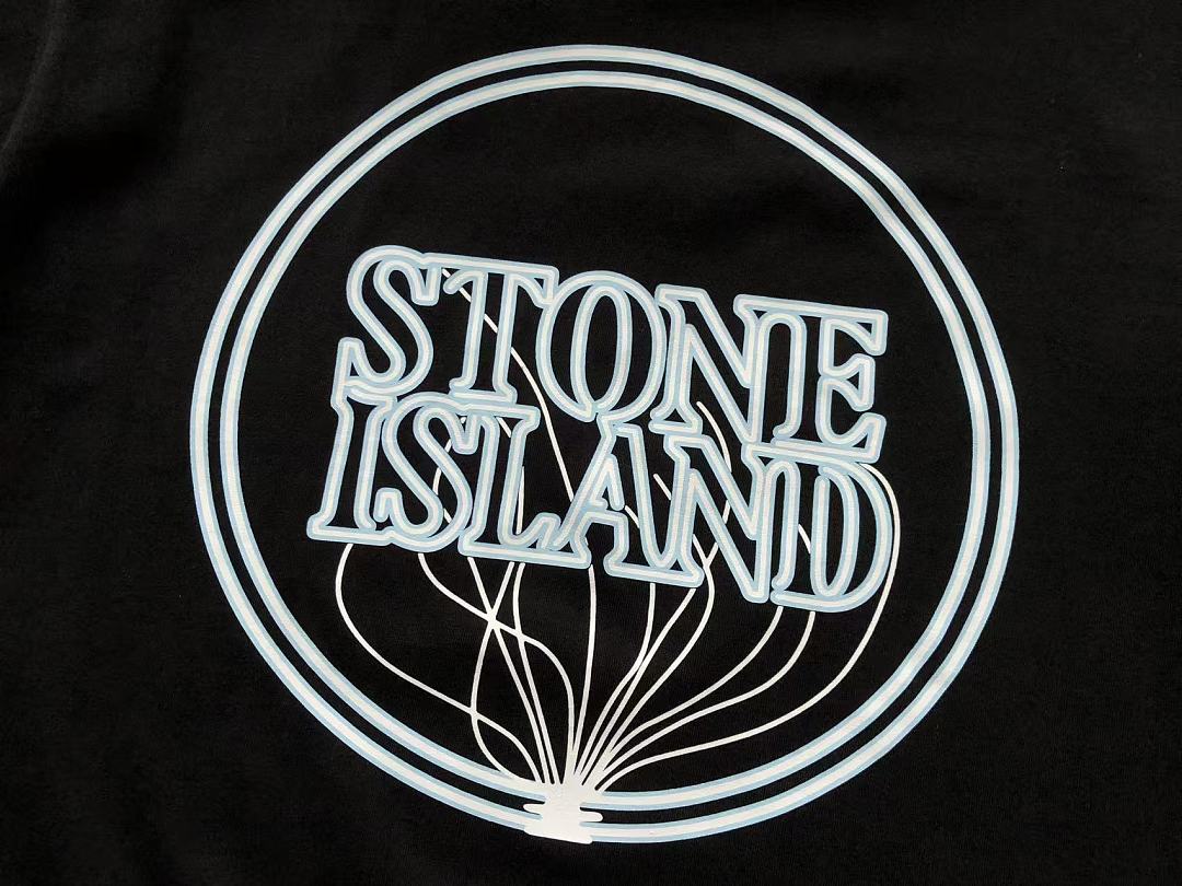 White Blue Circle Logo Stone Island T-Shirt