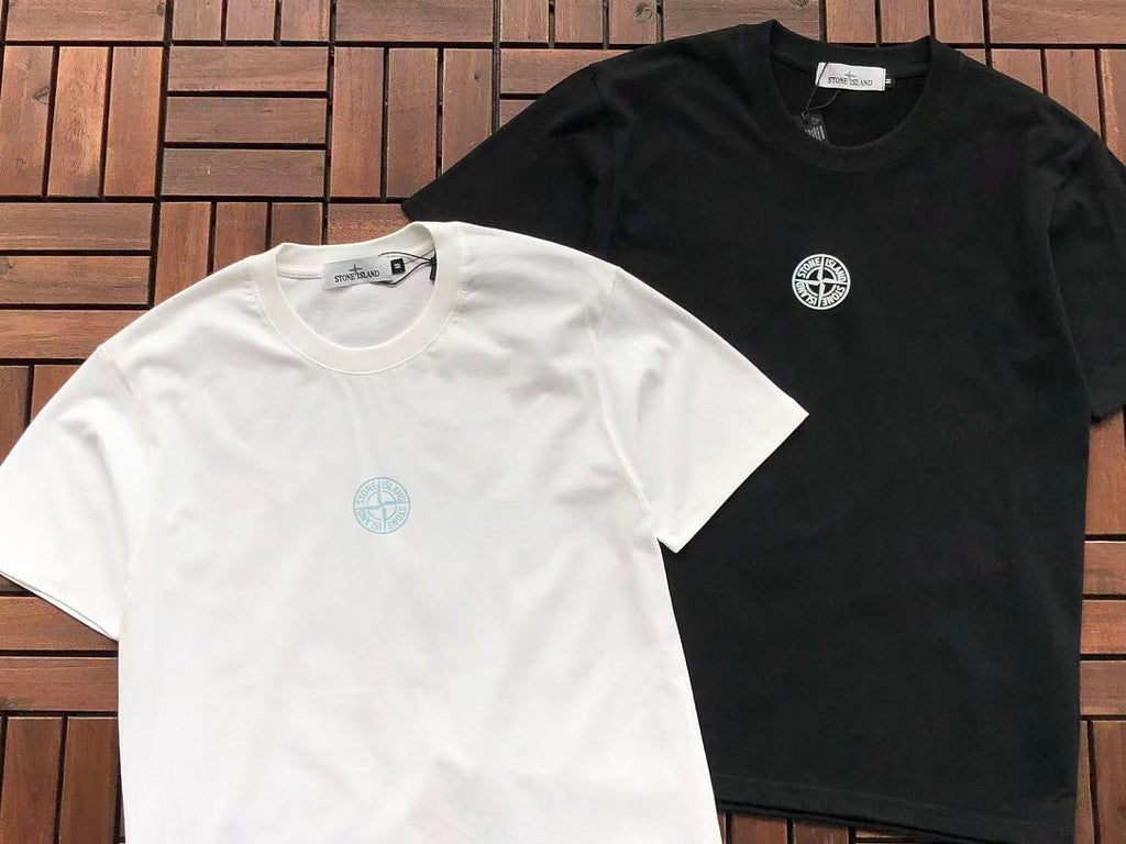 White Blue Circle Logo Stone Island T-Shirt