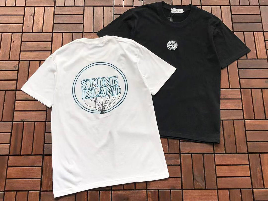 White Blue Circle Logo Stone Island T-Shirt