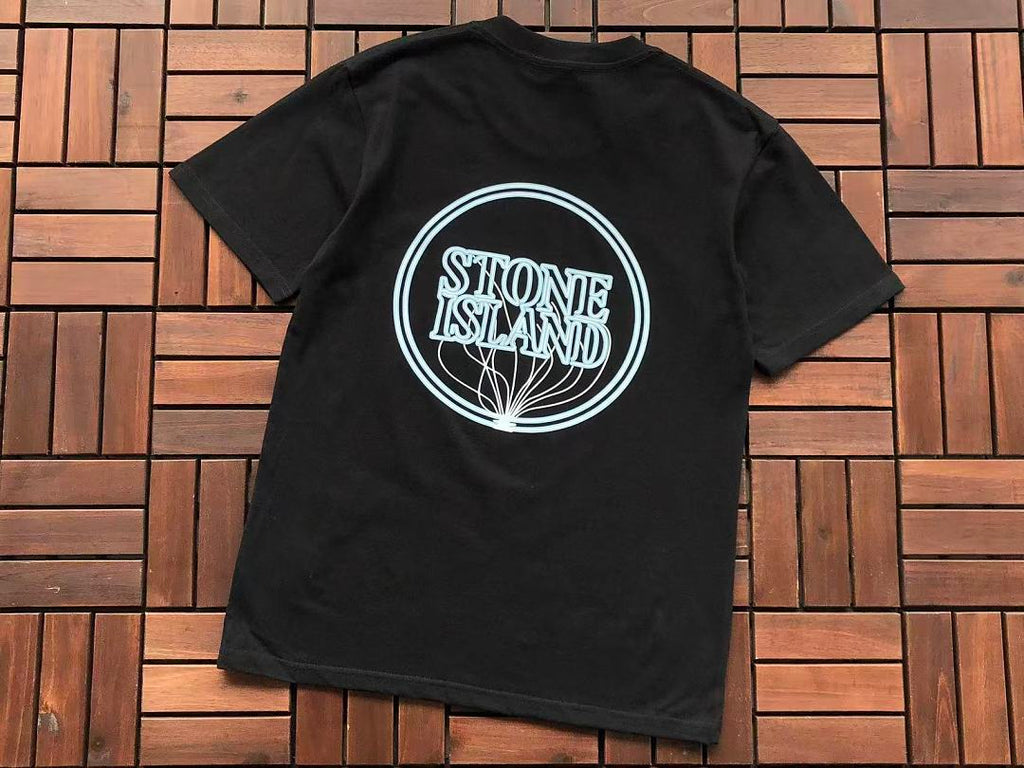 White Blue Circle Logo Stone Island T-Shirt