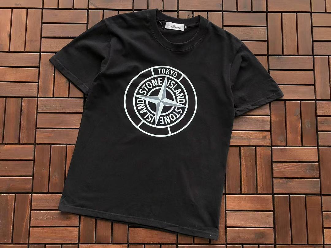 Black Stone Island Graphic T-Shirt