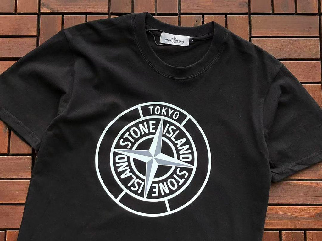 Black Stone Island Graphic T-Shirt