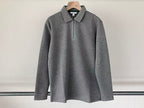Lacoste Grey Long-Sleeve Zip Polo