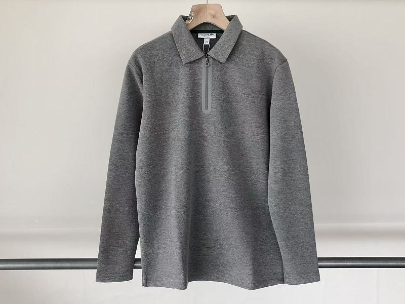 Lacoste Grey Long-Sleeve Zip Polo