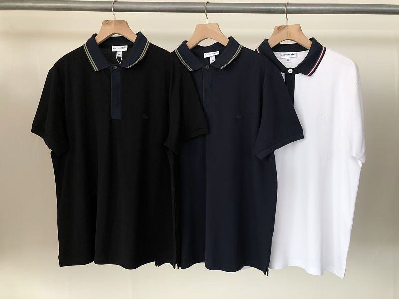 Lacoste Striped Collar Polo Shirt