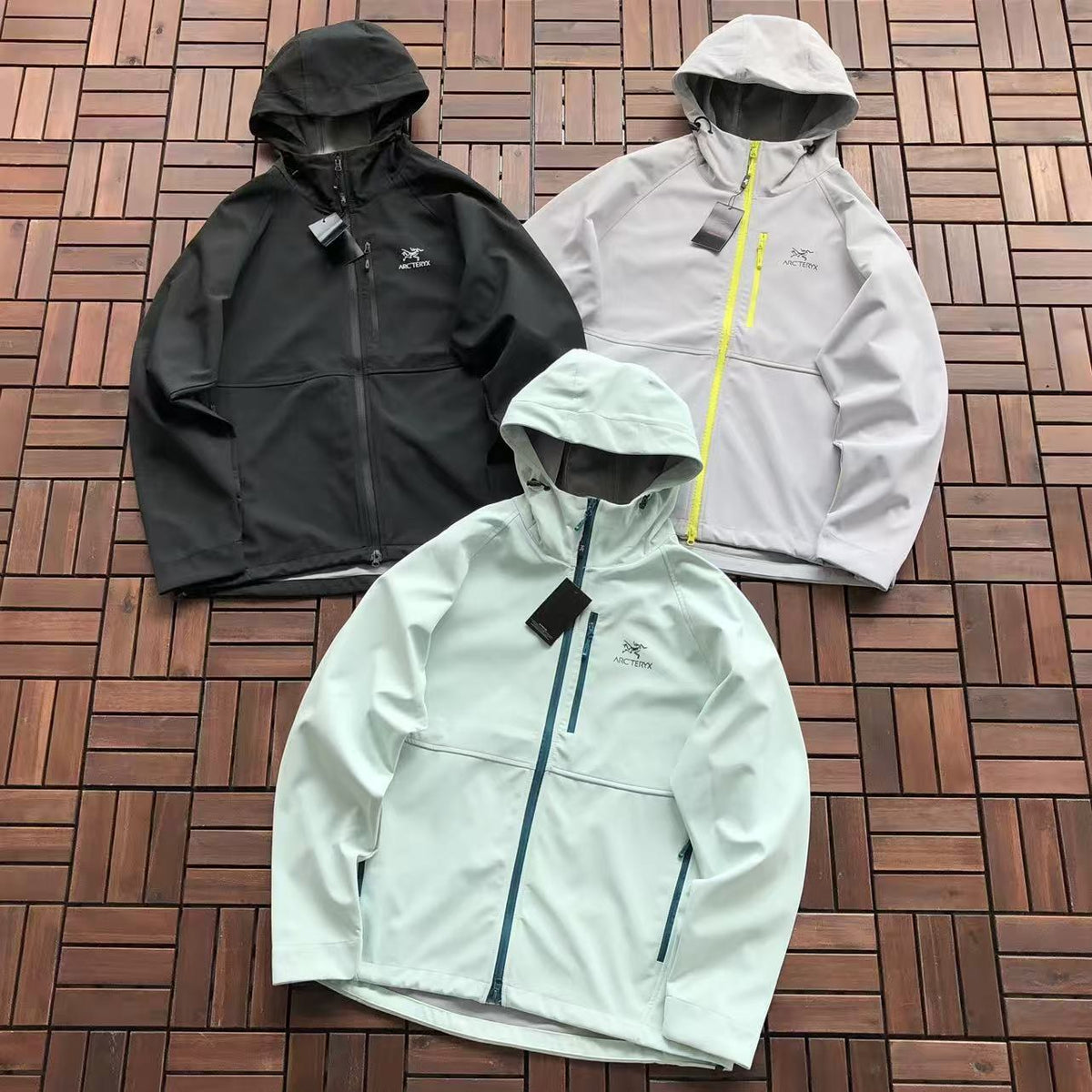 Arc'teryx Black White Mint Hooded Jacket