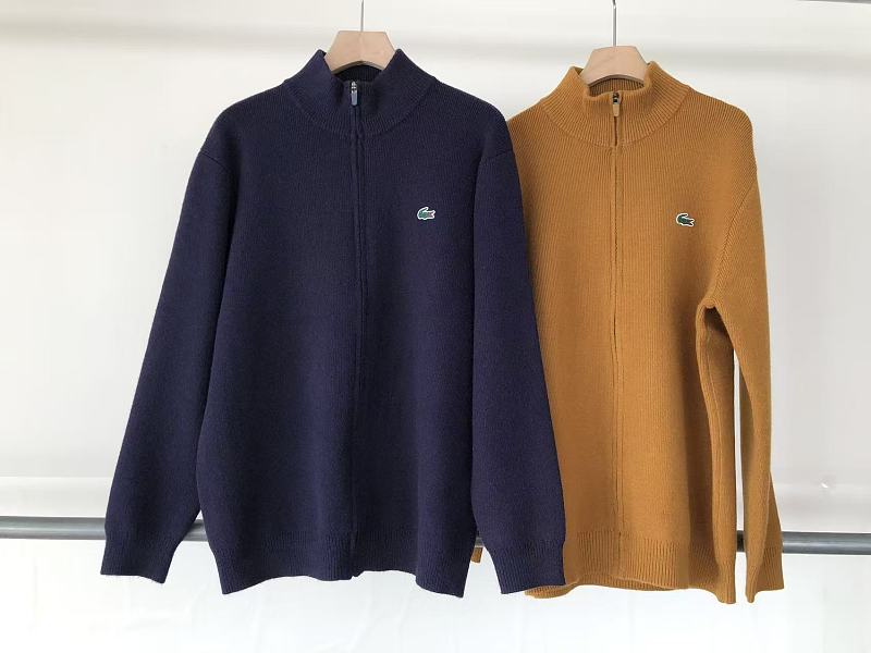 Lacoste Navy Mustard Quarter-Zip Sweater