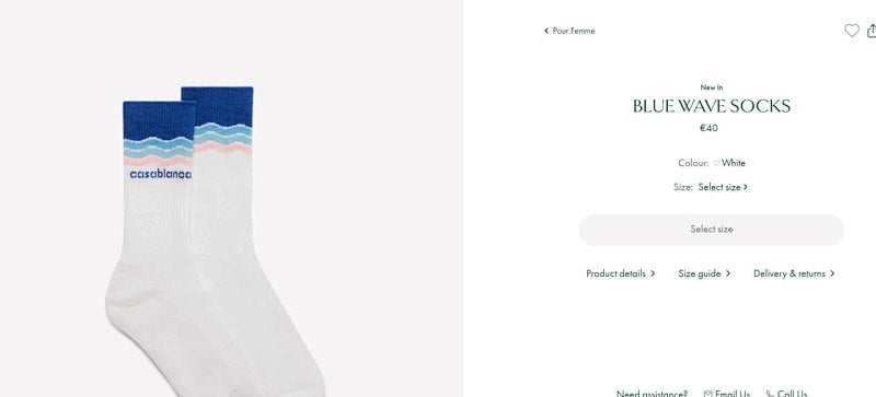 Casablanca Wave Pattern Crew Socks
