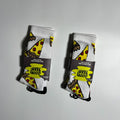 Oooh Yeah! Pizza Print Crew Socks - White/Yellow/Red
