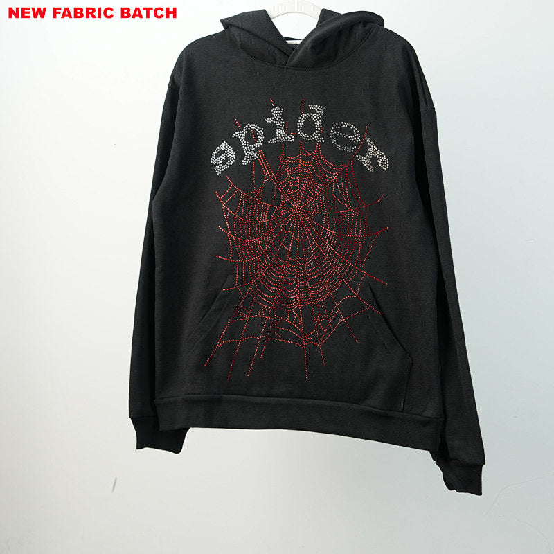Sp5Der Rhinestone Logo Hoodie Black