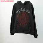 Sp5Der Rhinestone Logo Hoodie Black