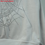 Sp5Der Rhinestone Logo Hoodie White