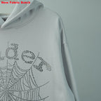 Sp5Der Rhinestone Logo Hoodie White